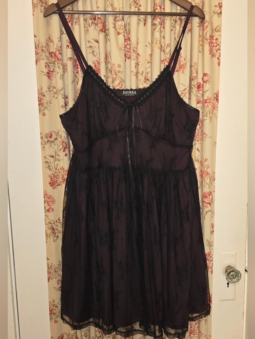 Purple And Black Lace Dress